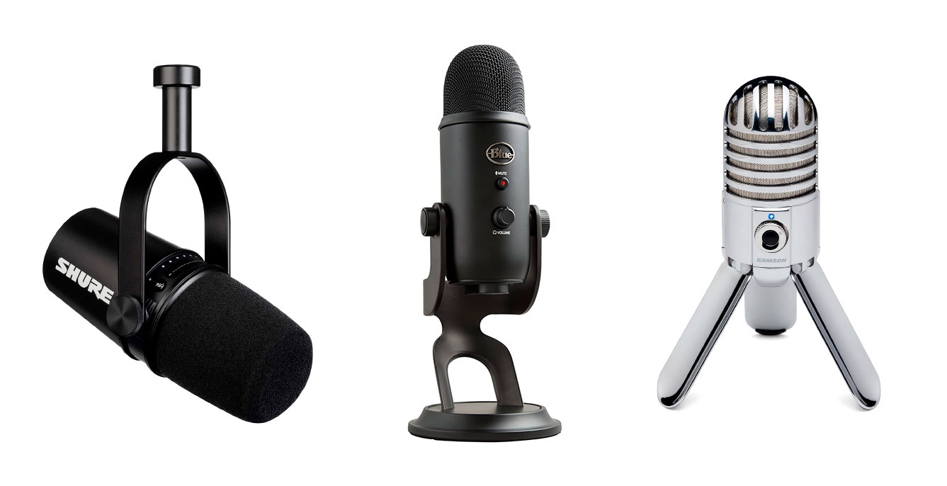Microfonos para podcast: Samson Meteor Mic, Shure MV7 y el blue Yeti USB